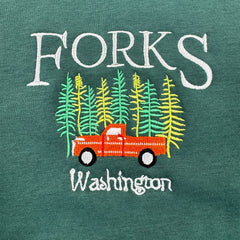 Forks Washington Vintage Style Embroidered Sweatshirts Unisex Autumn Loose Cotton Thick Warm Tops 80s 90s Casual Pullover