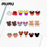 2024 New Mickey Dessert Stud Earring Sweet Ice Cream Epoxy Jewelry Resin Acrylic Earrings Handmade Gifts Fan