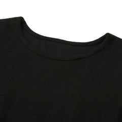 Solid Patchwork Folds Slimming Dresses For Women Round Neck Long Sleeve High Waist Minimalist Temperament Dress Female