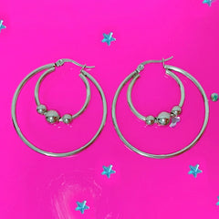 Bohemian Jewelry Stainless Steel Ball Earrings Korean Fashion Vintage Women Accessories Geometric Earrings Y2K Earrings Charm
