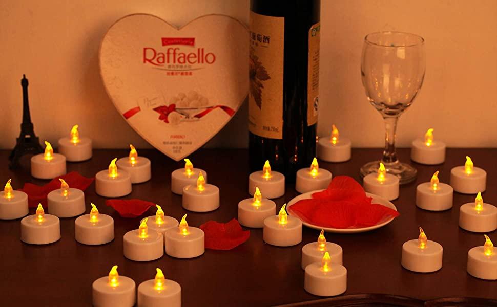 24Pcs/Set Flameless LED Candle Creative wishing Led Tea Light Warm White Flameless Candle Halloween Christmas Decor Candle Light