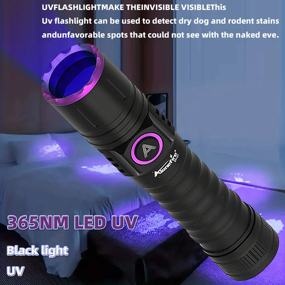 UV Flashlight Blacklight, 365nm Ultraviolet Black Light LED Flashlight for Detection Dog or Cat Stains, Bed Bugs UV LED