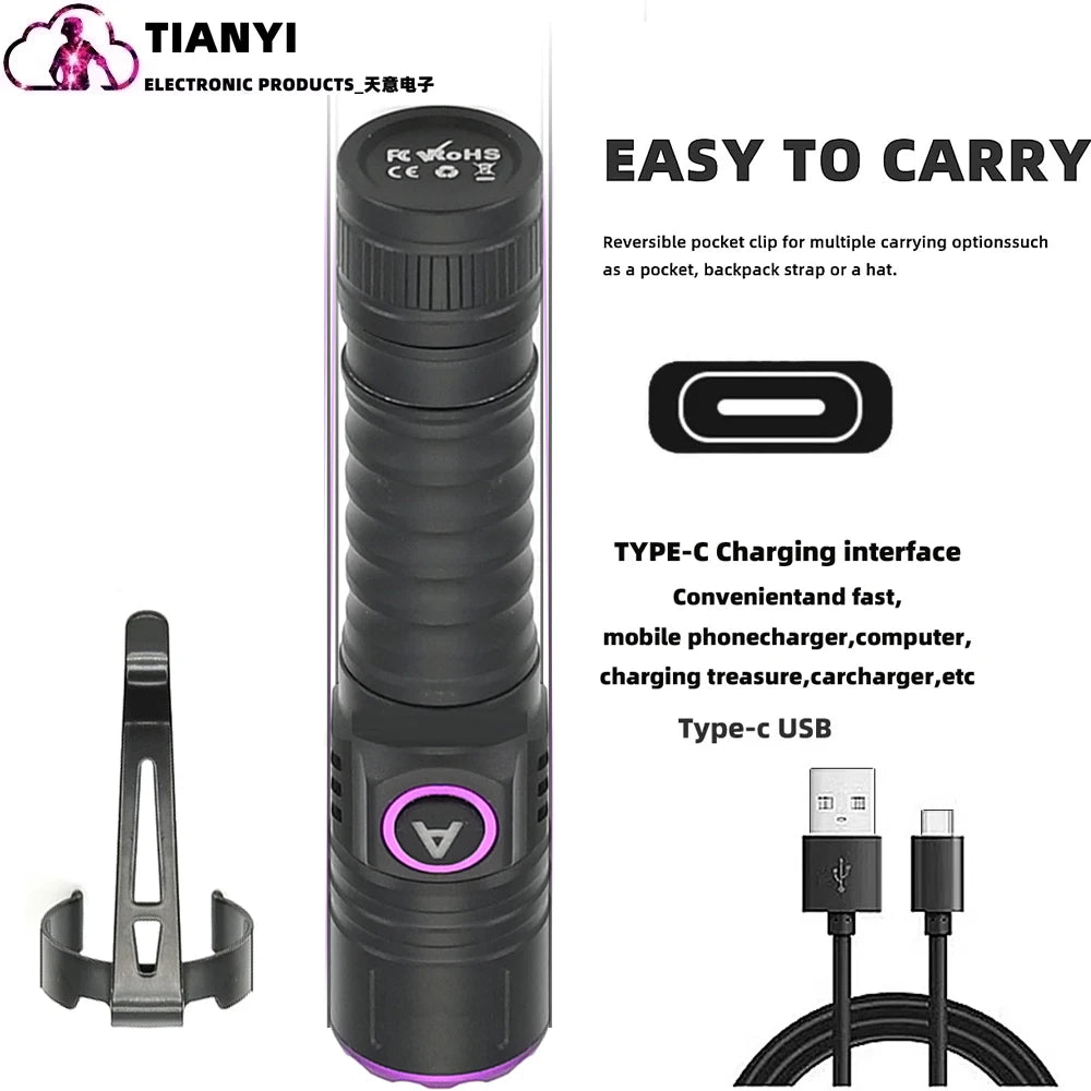 UV Flashlight Blacklight, 365nm Ultraviolet Black Light LED Flashlight for Detection Dog or Cat Stains, Bed Bugs UV LED