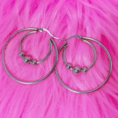 Bohemian Jewelry Stainless Steel Ball Earrings Korean Fashion Vintage Women Accessories Geometric Earrings Y2K Earrings Charm