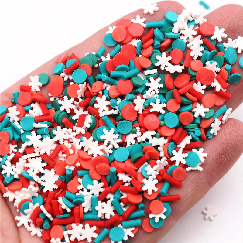 Christmas Polymer Clay Slices Sprinkles Snowflake Penguin Halloween Hot Clay DIY Supplies Nails Art Slime Phone For Gift Toys