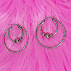 Bohemian Jewelry Stainless Steel Ball Earrings Korean Fashion Vintage Women Accessories Geometric Earrings Y2K Earrings Charm
