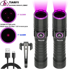 UV Flashlight Blacklight, 365nm Ultraviolet Black Light LED Flashlight for Detection Dog or Cat Stains, Bed Bugs UV LED