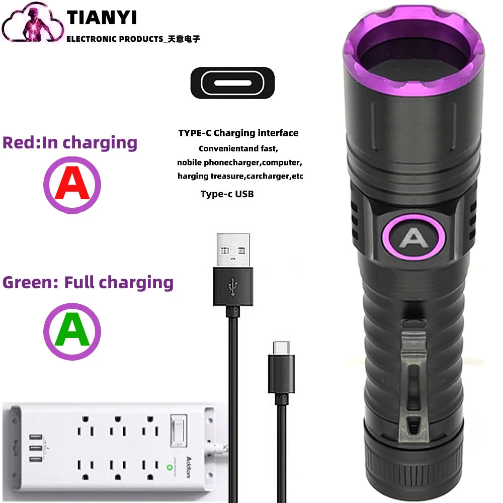 UV Flashlight Blacklight, 365nm Ultraviolet Black Light LED Flashlight for Detection Dog or Cat Stains, Bed Bugs UV LED