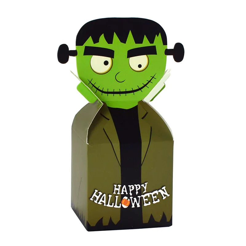 10Pcs Halloween Monster Paper Candy Boxes Biscuit Ghost Favor Gift Creative Cake Packaging Box Happy Halloween Party Decoration