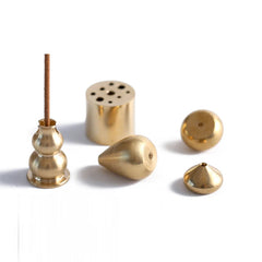 F New 1PC Portable Incense Burner Multi Purpose Water Drop Shape Brass Incense Holder Home Office Teahouse Zen Buddhist Supplies