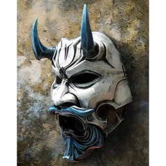 Adult Unisex Halloween Japanese Demon Devil Hannya Oni Samurai Kabuki Monster Latex Mask Cosplay Props Grimace Party Masks