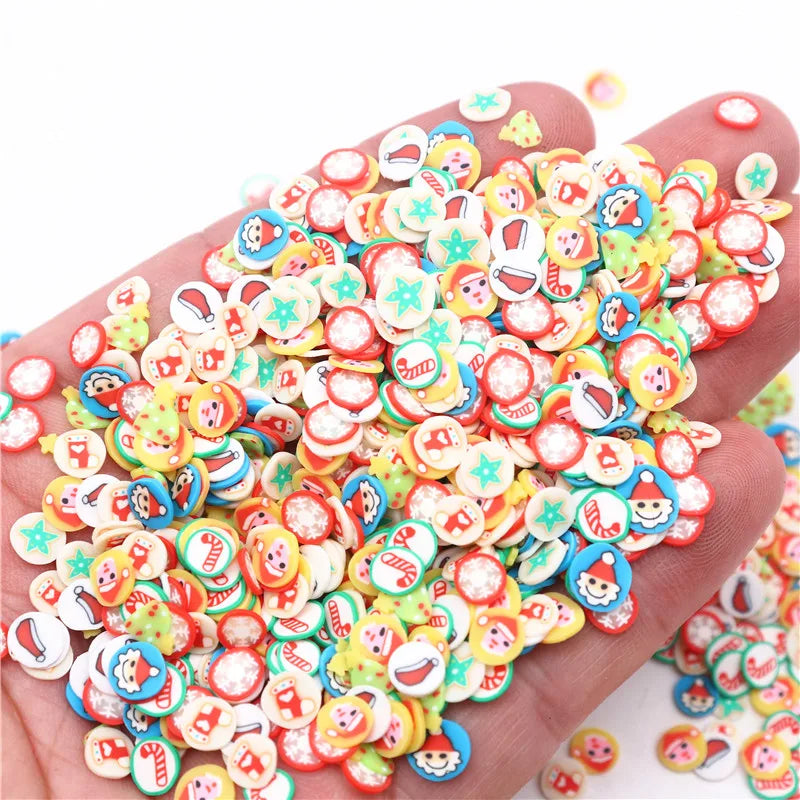 Christmas Polymer Clay Slices Sprinkles Snowflake Penguin Halloween Hot Clay DIY Supplies Nails Art Slime Phone For Gift Toys