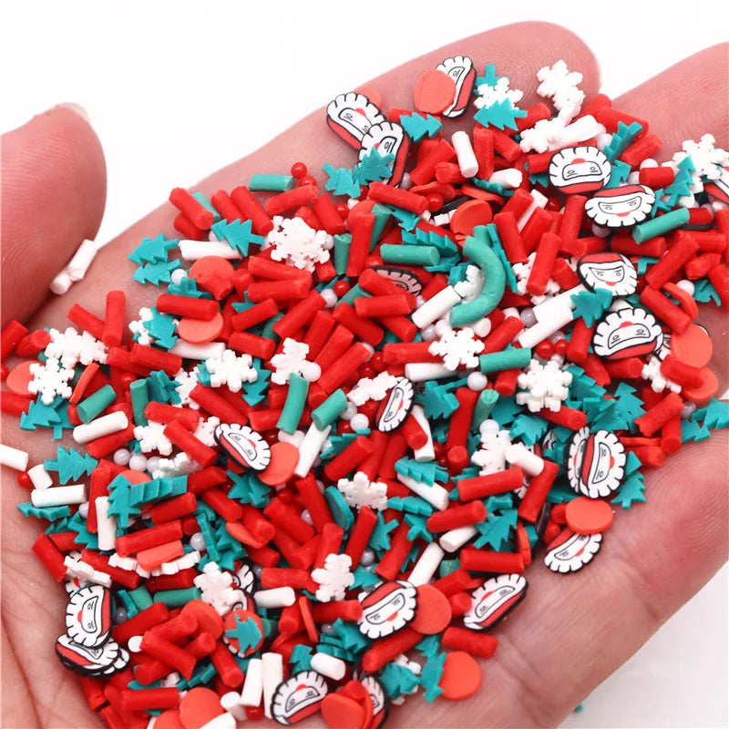 Christmas Polymer Clay Slices Sprinkles Snowflake Penguin Halloween Hot Clay DIY Supplies Nails Art Slime Phone For Gift Toys