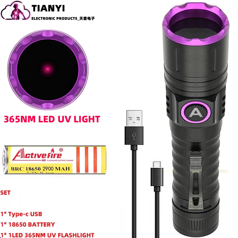 UV Flashlight Blacklight, 365nm Ultraviolet Black Light LED Flashlight for Detection Dog or Cat Stains, Bed Bugs UV LED