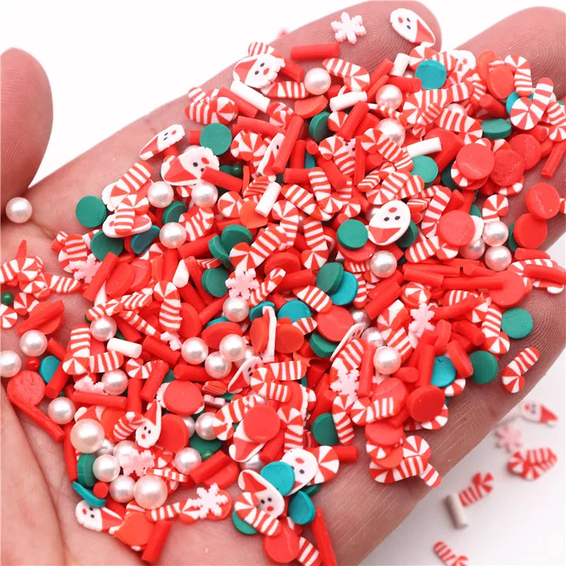 Christmas Polymer Clay Slices Sprinkles Snowflake Penguin Halloween Hot Clay DIY Supplies Nails Art Slime Phone For Gift Toys