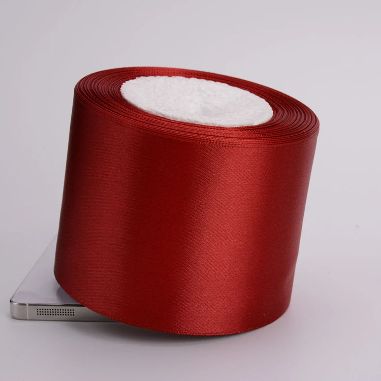 Burgundy Wine Red Single Face Satin Ribbon 6-10-15-20-25-40-50mm Gift Packaging Tape Christmas Halloween Birthday Party Decor