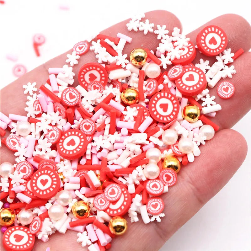 Christmas Polymer Clay Slices Sprinkles Snowflake Penguin Halloween Hot Clay DIY Supplies Nails Art Slime Phone For Gift Toys