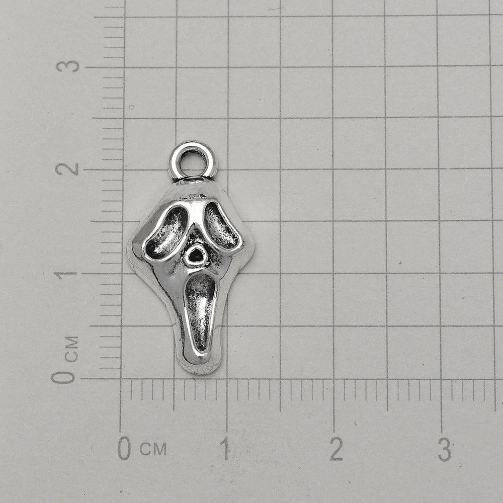 20pcs/Lot 12x22mm Tibetan Alloy Skull Head Charms Halloween Pendants Fit DIY Jewelry Making Supplies Accessories Handmade Crafts