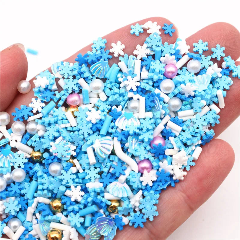 Christmas Polymer Clay Slices Sprinkles Snowflake Penguin Halloween Hot Clay DIY Supplies Nails Art Slime Phone For Gift Toys