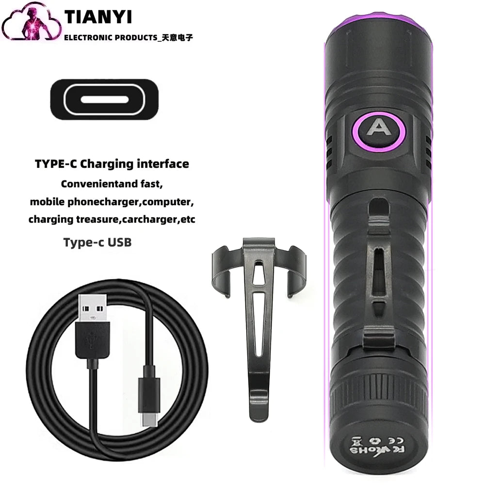 UV Flashlight Blacklight, 365nm Ultraviolet Black Light LED Flashlight for Detection Dog or Cat Stains, Bed Bugs UV LED